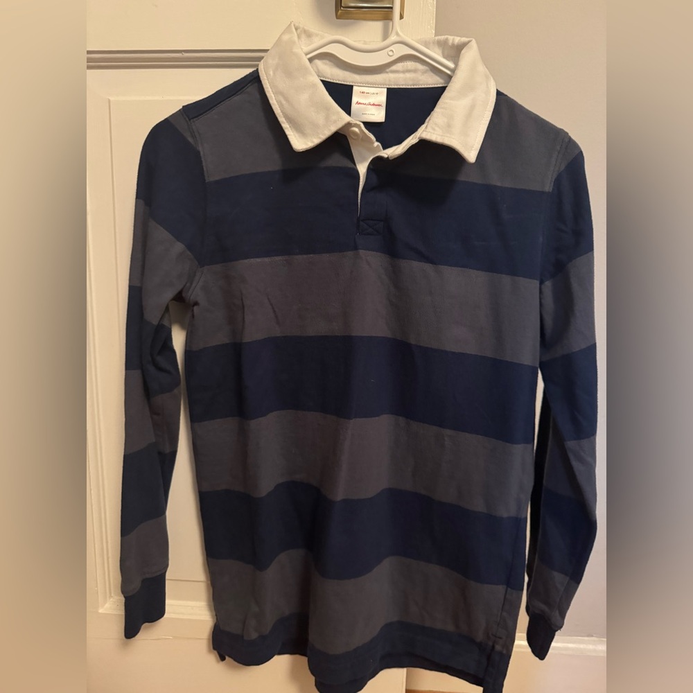Hanna Andersson Navy and White Polo Shirt